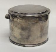 A good circular Edwardian silver tea cannister. Lo