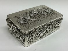 A good quality Japanese silver cigarette box of ty