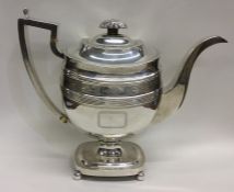 A large Georgian bright cut silver water jug attra