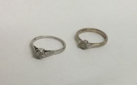 Two white gold diamond set rings. Approx. 5.2 gram