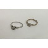 Two white gold diamond set rings. Approx. 5.2 gram