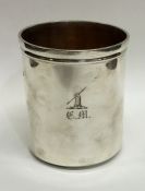 A good Victorian silver beaker with crested armori