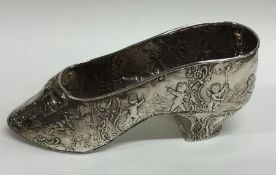 A large Dutch silver novelty model of a shoe attra
