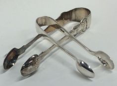 A pair of Georgian style Kings' pattern silver sug