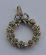 A good Victorian diamond and demantoid garnet drop