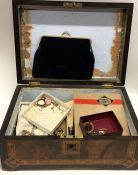 A box containing silver and other mounted costume