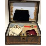 A box containing silver and other mounted costume