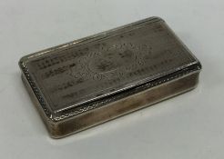 A good Georgian hinged top silver snuff box with e