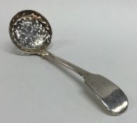 A heavy silver fiddle pattern sauce ladle. London.