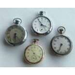 Four plated pocket watches with loop tops. Est. £3