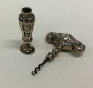 A rare 18th Century Dutch silver corkscrew attract