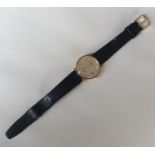 A gent's 9 carat Sovereign wristwatch on leather s