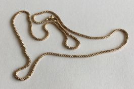 A 9 carat snake link chain with ring clasp. Approx