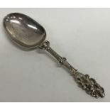 A Continental silver apostle top spoon engraved wi