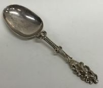 A Continental silver apostle top spoon engraved wi
