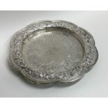 A good embossed Georgian silver teapot stand attra