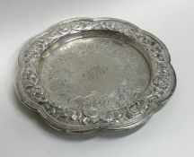 A good embossed Georgian silver teapot stand attra