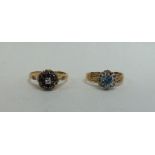 Two 18 carat gold diamond set rings. Approx. 8.4 g