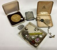 A box containing silver and other mounted costume