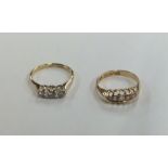 Two 18 carat gold diamond set rings. Approx. 4.5 g