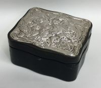 A modern silver and leather mounted jewellery box