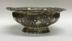 A Continental silver presentation bowl with shaped