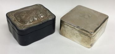 An Edwardian silver cigarette box together with a