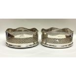A good pair of silver wine coasters with gadroon r