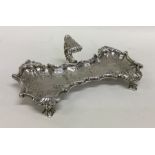 A heavy George II silver snuffer tray decorated wi