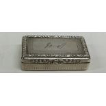 A heavy Georgian silver rectangular snuff box with