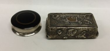 An attractive Continental silver hinged top box wi