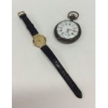 A lady's 18 carat gold Omega wristwatch together w