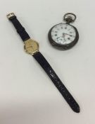 A lady's 18 carat gold Omega wristwatch together w