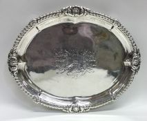 PAUL STORR: A rare oval Georgian silver salver wit