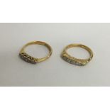 Two 18 carat diamond mounted rings. Approx. 4.7 gr