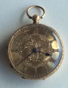 An 18 carat gold English Lever pocket watch with e