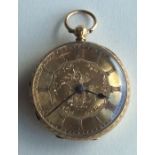 An 18 carat gold English Lever pocket watch with e