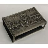A good Dutch silver match case embossed with figur
