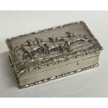 A rectangular hinged top box depicting horses. Lon