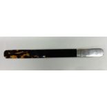 A silver and tortoiseshell paper knife. Approx. 37