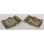 A pair of stylish Art Deco silver ashtrays. Sheffi