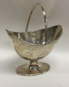 A good Georgian boat shaped silver basket decorate