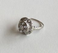 A good diamond circular cluster ring with pierced