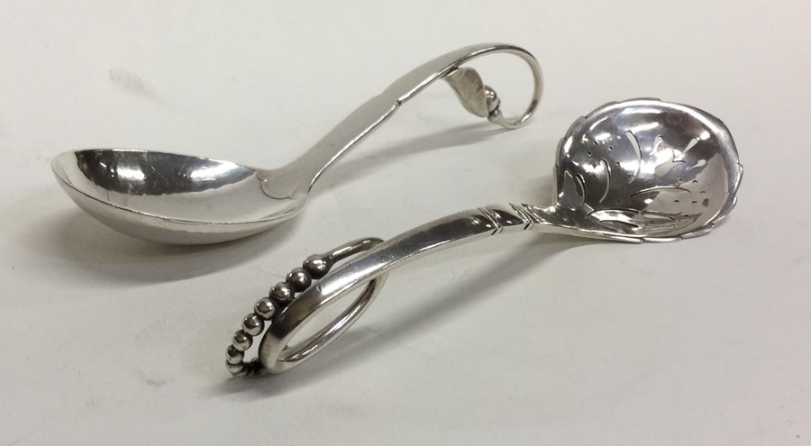 GEORG JENSEN: Two silver preserve spoons of typica - Image 2 of 2