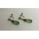 A pair of unusual Victorian faceted peridot and ro