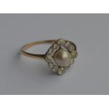 A Victorian pearl and diamond cluster ring in two
