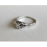 A good diamond single stone ring in claw mount. Ap