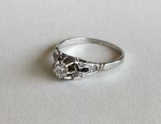 A good diamond single stone ring in claw mount. Ap