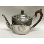 EXETER: An early Georgian bright cut silver teapot