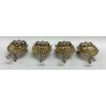 A good set of four silver Rococo style decorated s